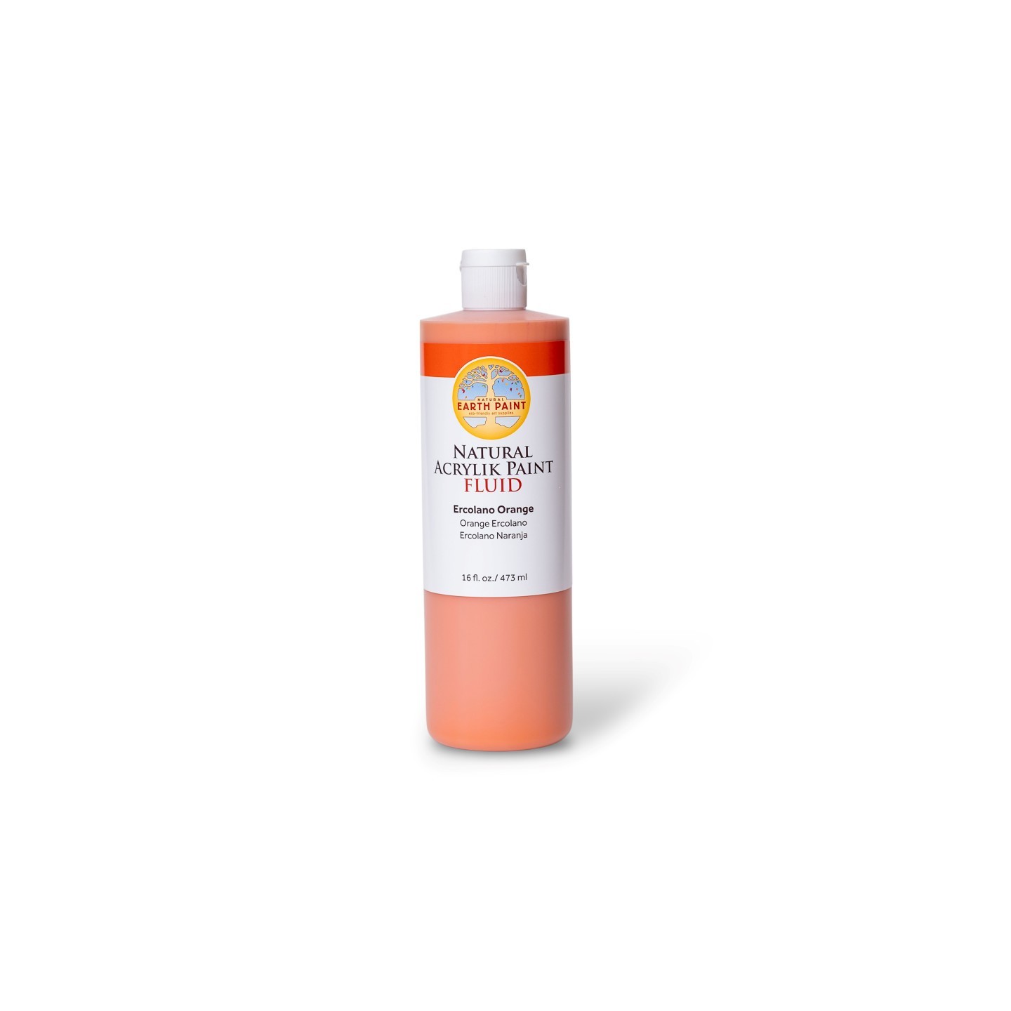 Natural Earth Paint Natural Fluid Acrylik Paint, 16 oz, Ercolano Orange