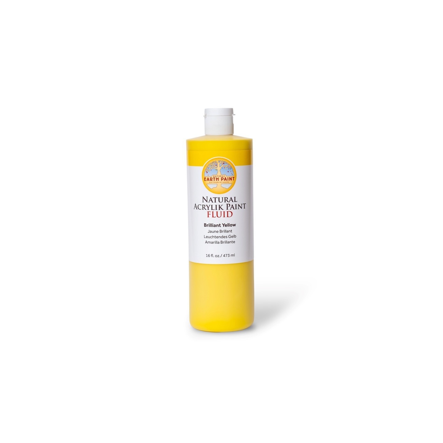 Natural Earth Paint Natural Fluid Acrylik Paint, 16 oz, Brilliant Yellow