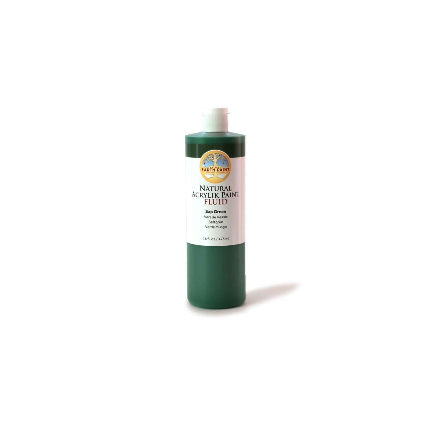 Natural Earth Paint Natural Fluid Acrylik Paint, 16 oz, Sap Green