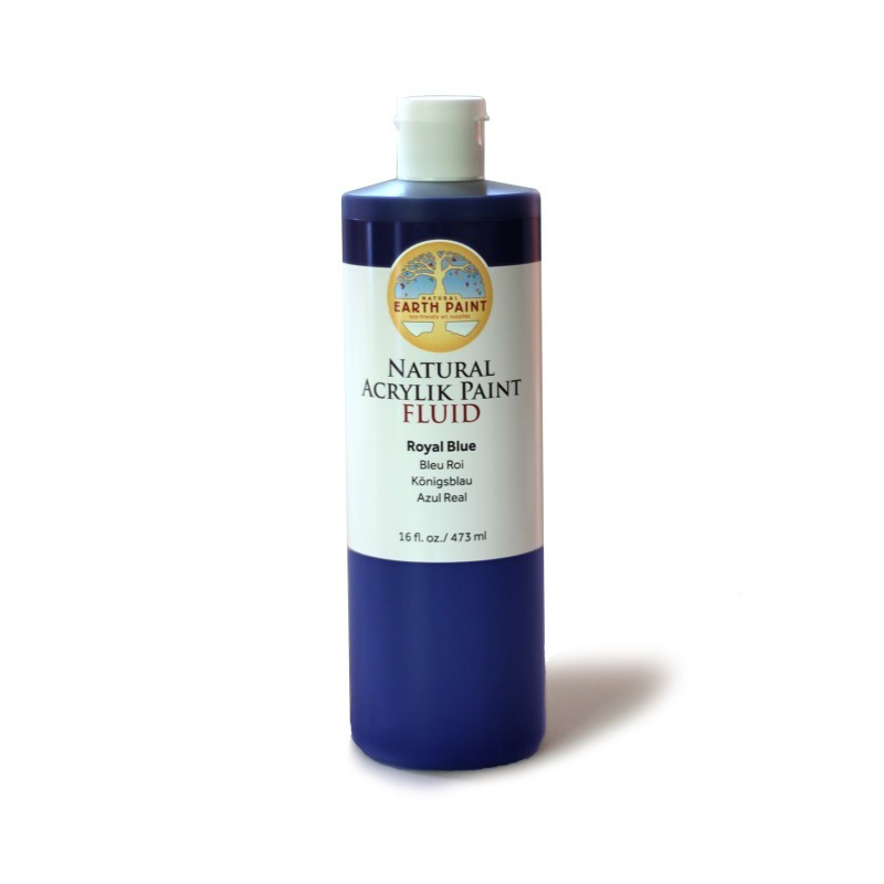 Natural Earth Paint Natural Fluid Acrylik Paint, 16 oz, Royal Blue