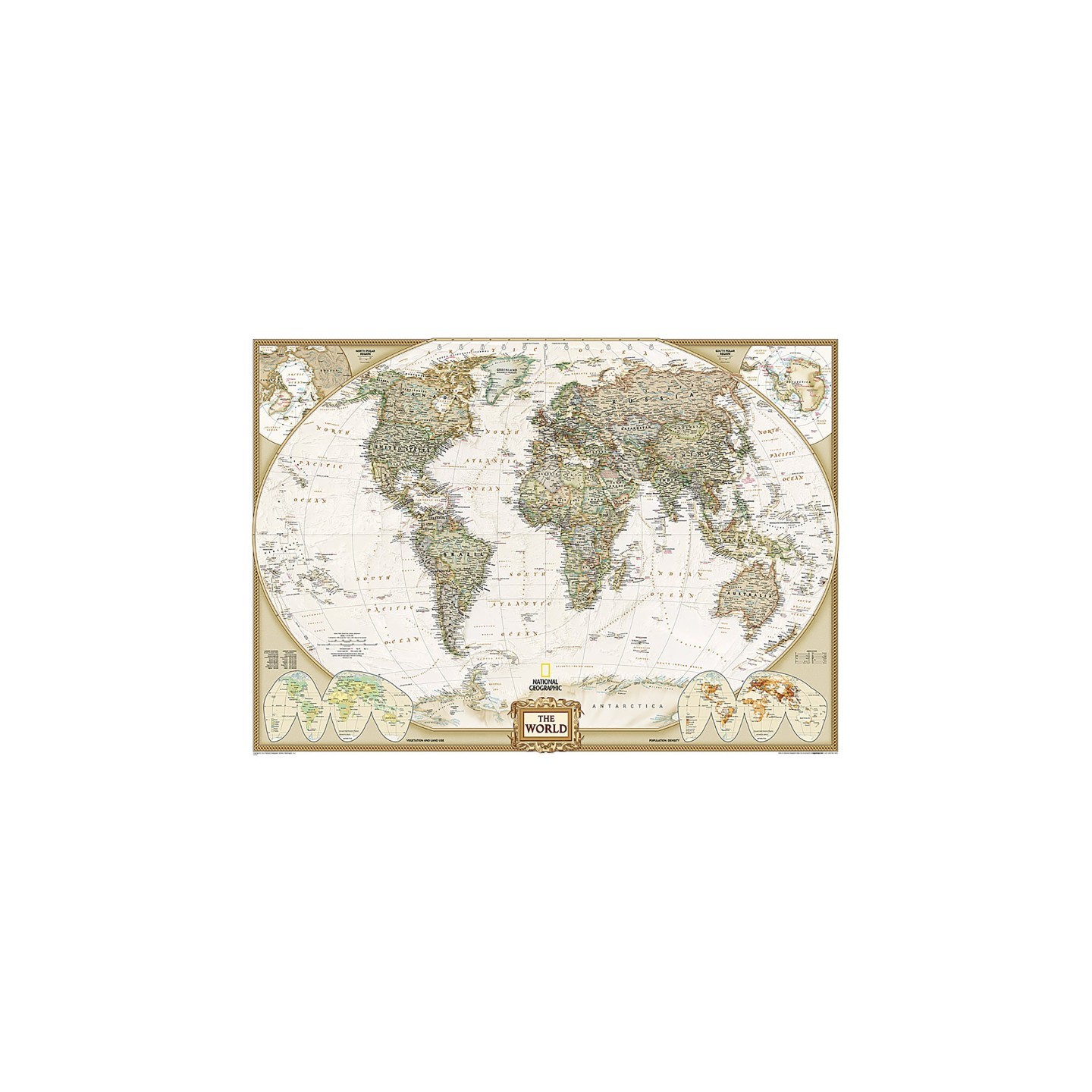National Geographic World Executive Map, Mural, 110" x 76.5"