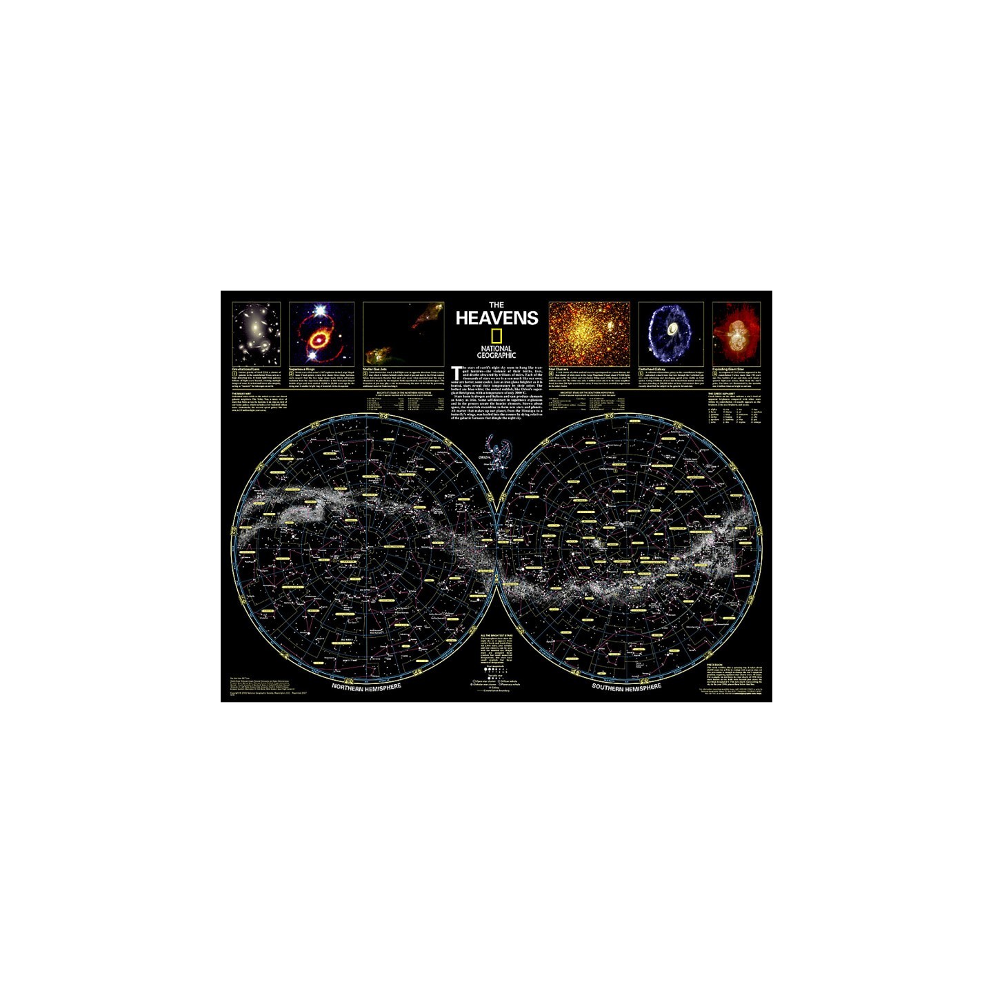 National Geographic The Heavens Map, Laminated, 30.5" x 22.75"