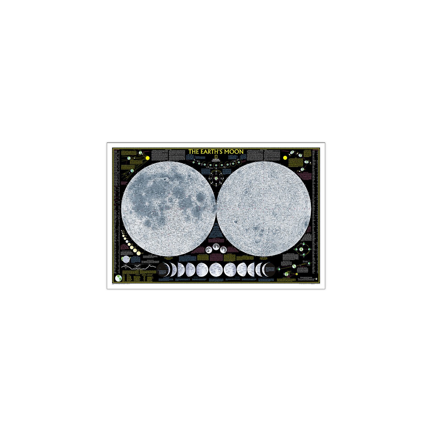 National Geographic Earth's Moon Map, Laminated, 42.5" x 28.5"