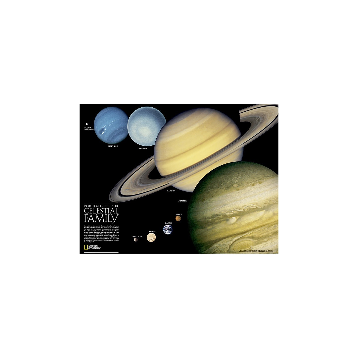 National Geographic The Solar System: 2-Sided Map, Laminated, 24.25" x 18.25"