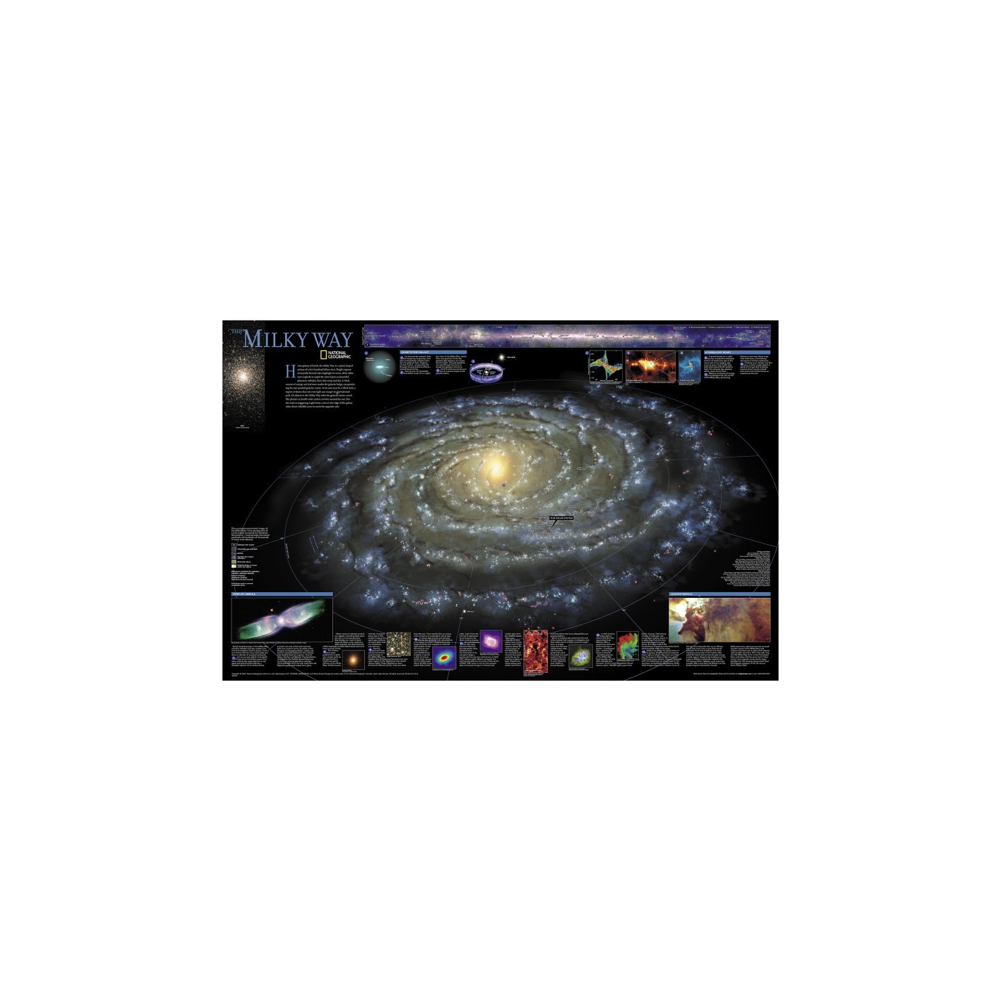 National Geographic The Milky Way Map, Laminated, 31.25" x 20.25"