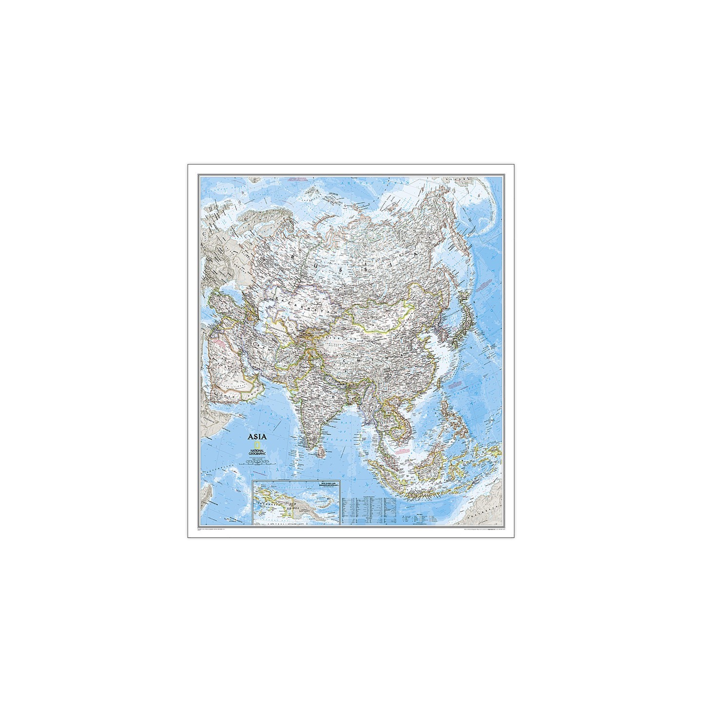 National Geographic Asia Classic Map, Laminated