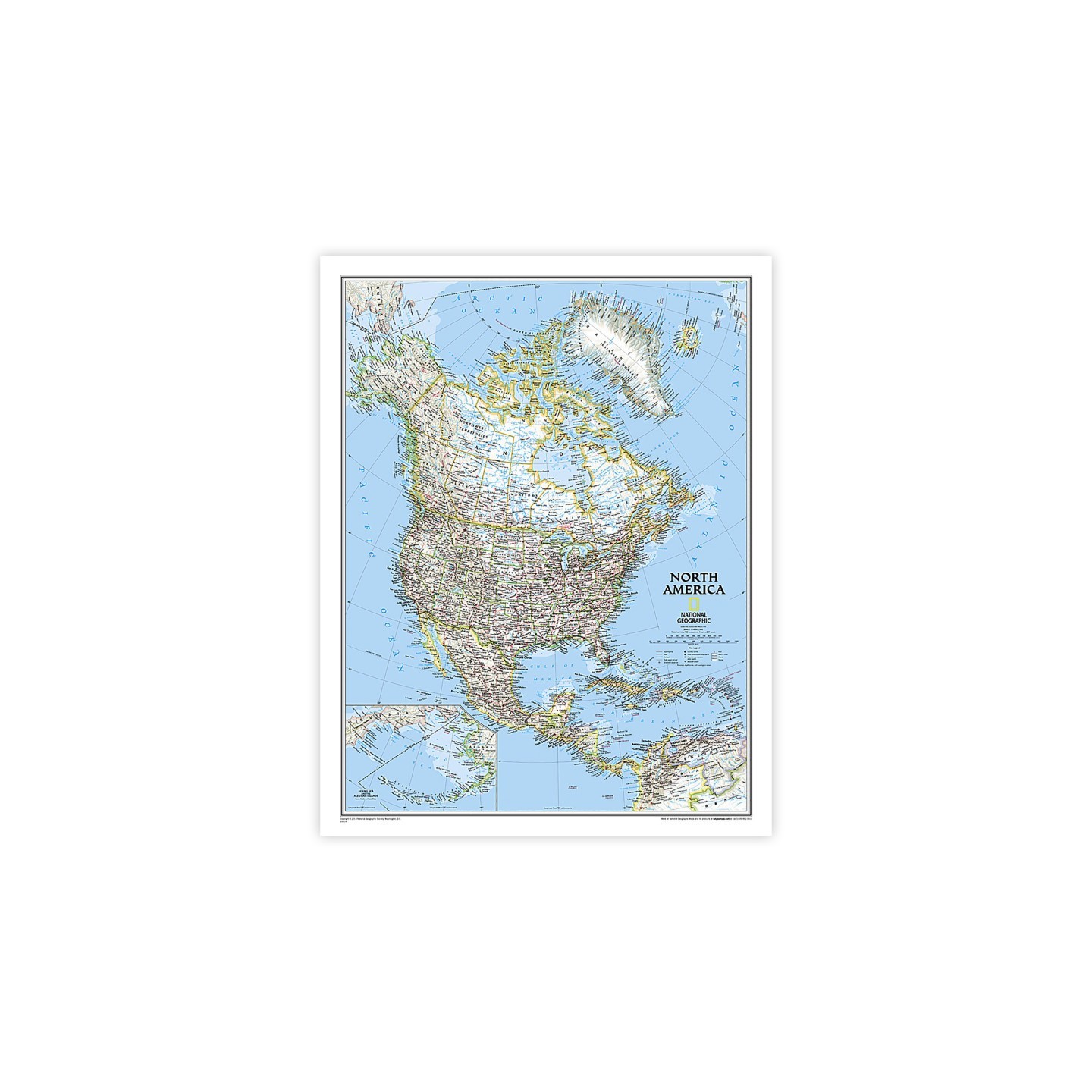National Geographic North America Classic Map, Laminated