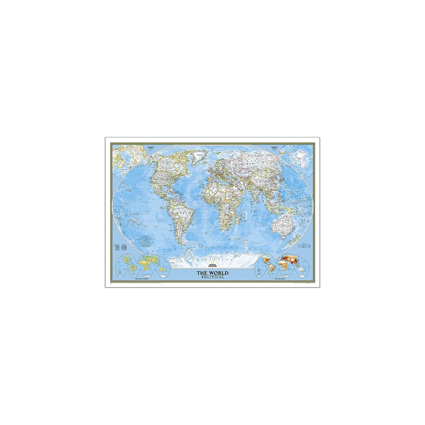 National Geographic World Classic Map, Laminated, 43.5" x 30.5"