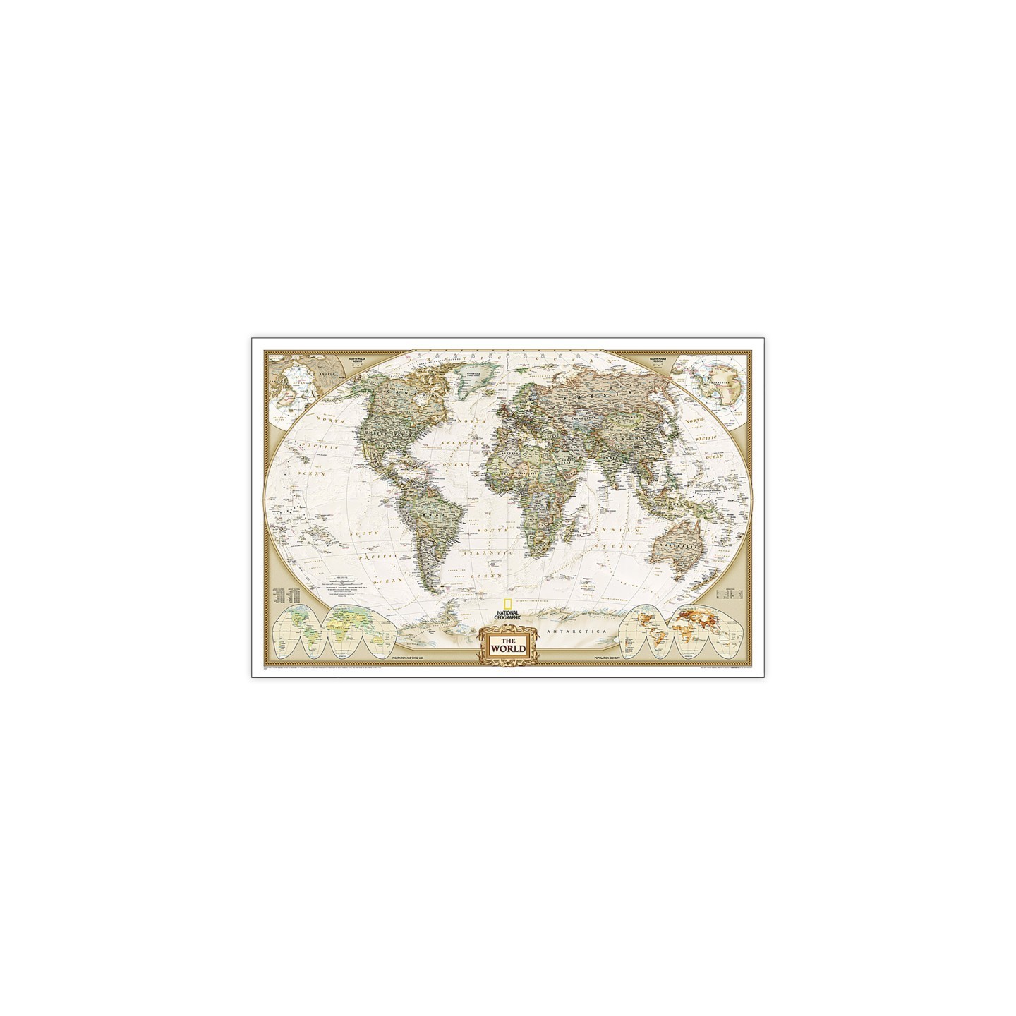 National Geographic World Executive Map, Laminated, 46" x 30.5"