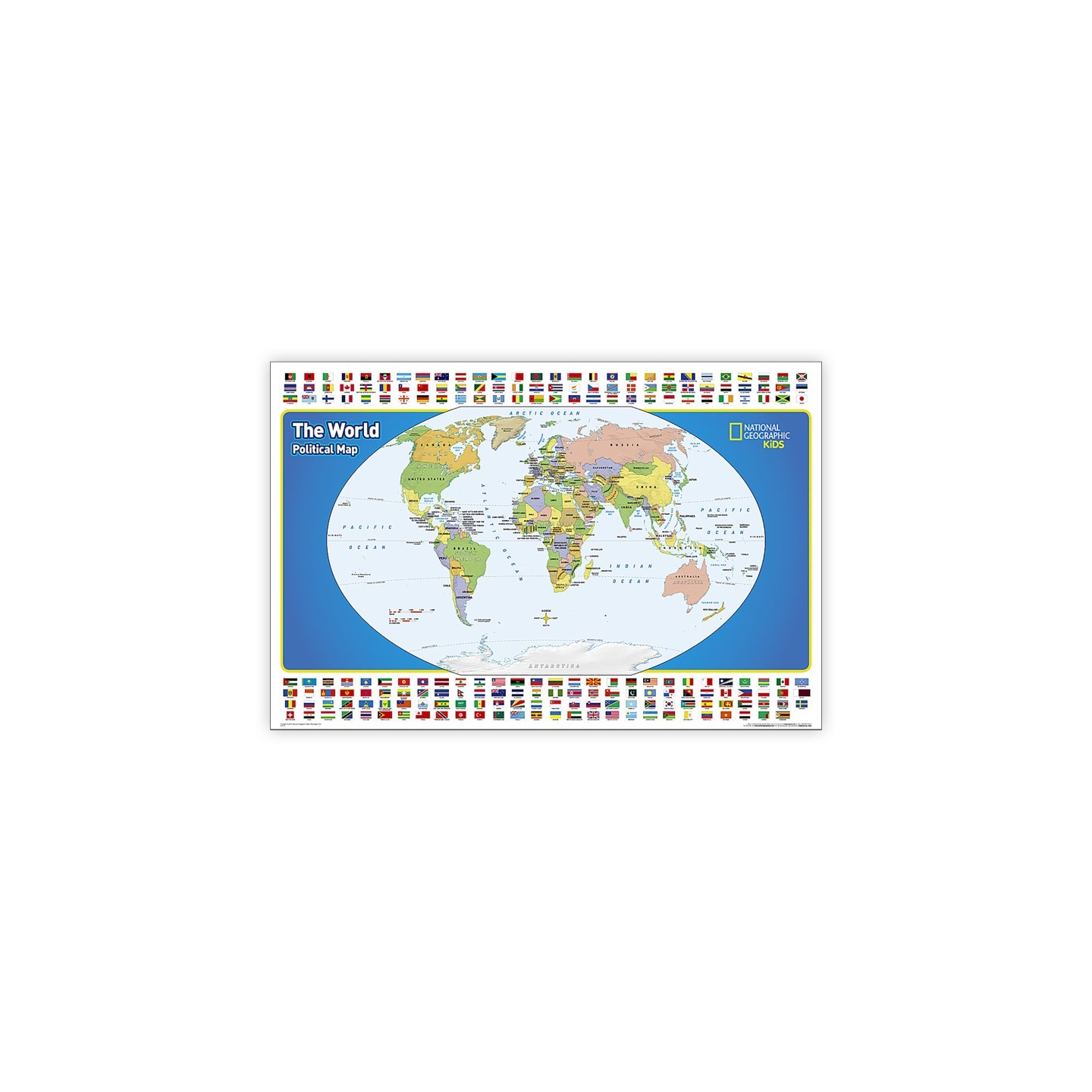 National Geographic The World for Kids Map, Laminated, 36" x 24"