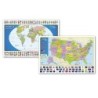 National Geographic World and United States for Kids, Poster Size, Map Pack Bundle, 36" x 24"