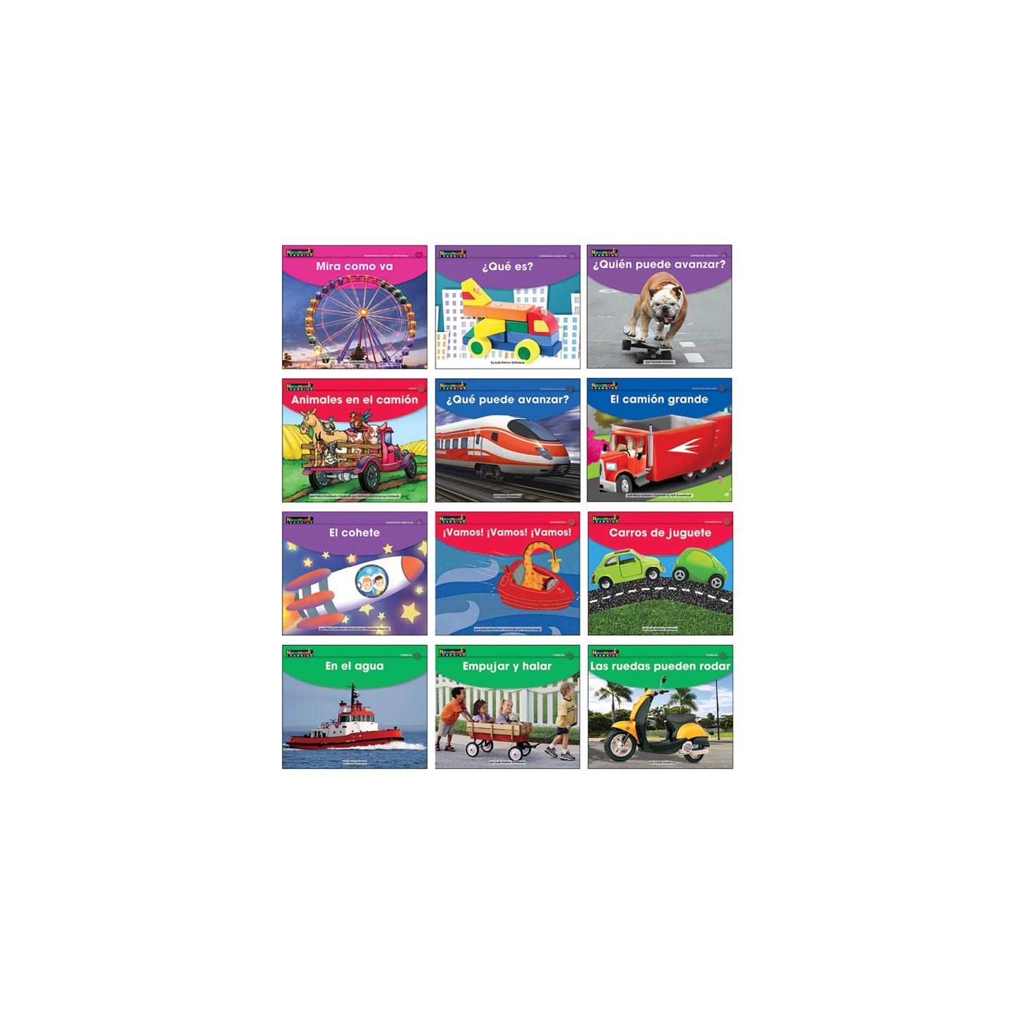 Newmark Learning Early Rising Readers Transportation Theme Set, Spanish