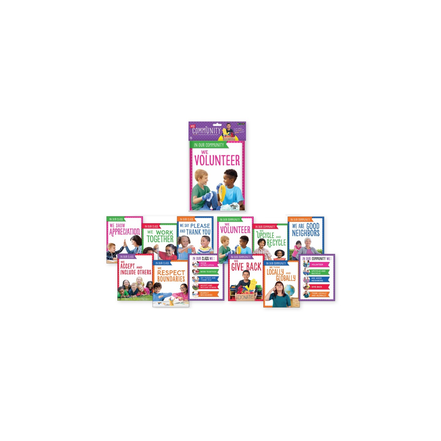 Newmark Learning We Are a Community Classroom Poster Sets, Grades 1–2