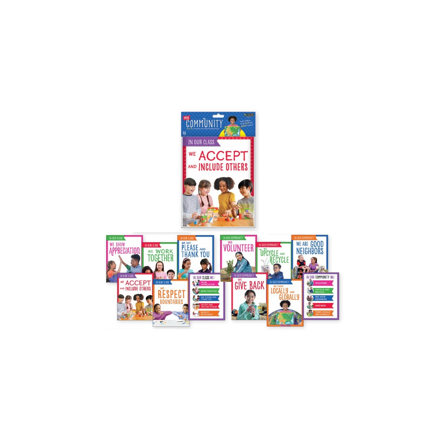 Newmark Learning We Are a Community Classroom Poster Sets, Grades PreK–1