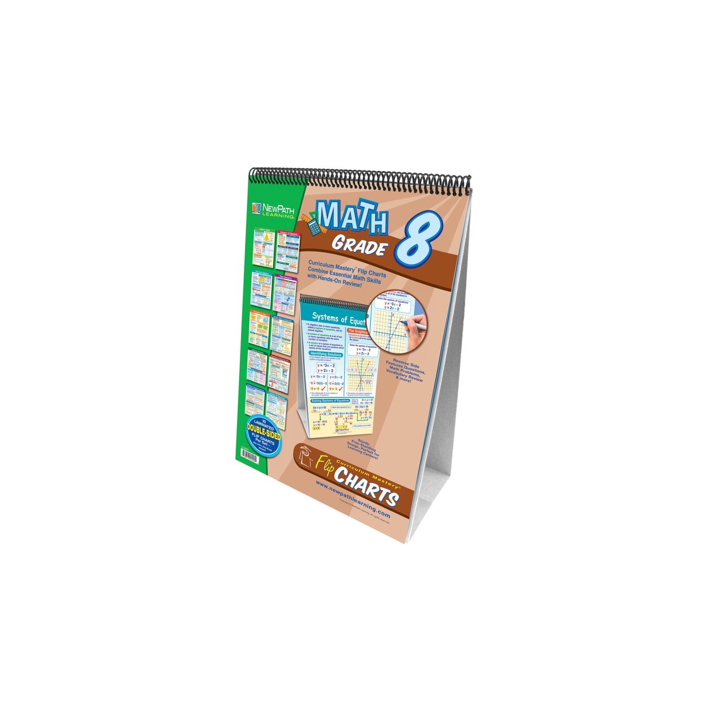 NewPath Learning Math Skills Curriculum Mastery® Flip Chart, 10 Pages, Grade 8