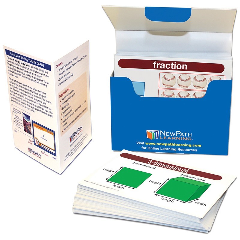 NewPath Learning Math Vocabulary Flash Cards, Grades 1-2