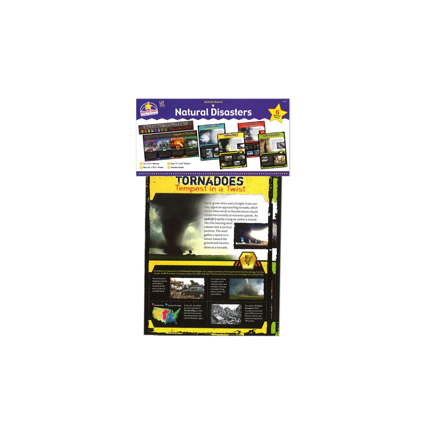 North Star Teacher Resources Natural Disasters Bulletin Board Set, Set of 6