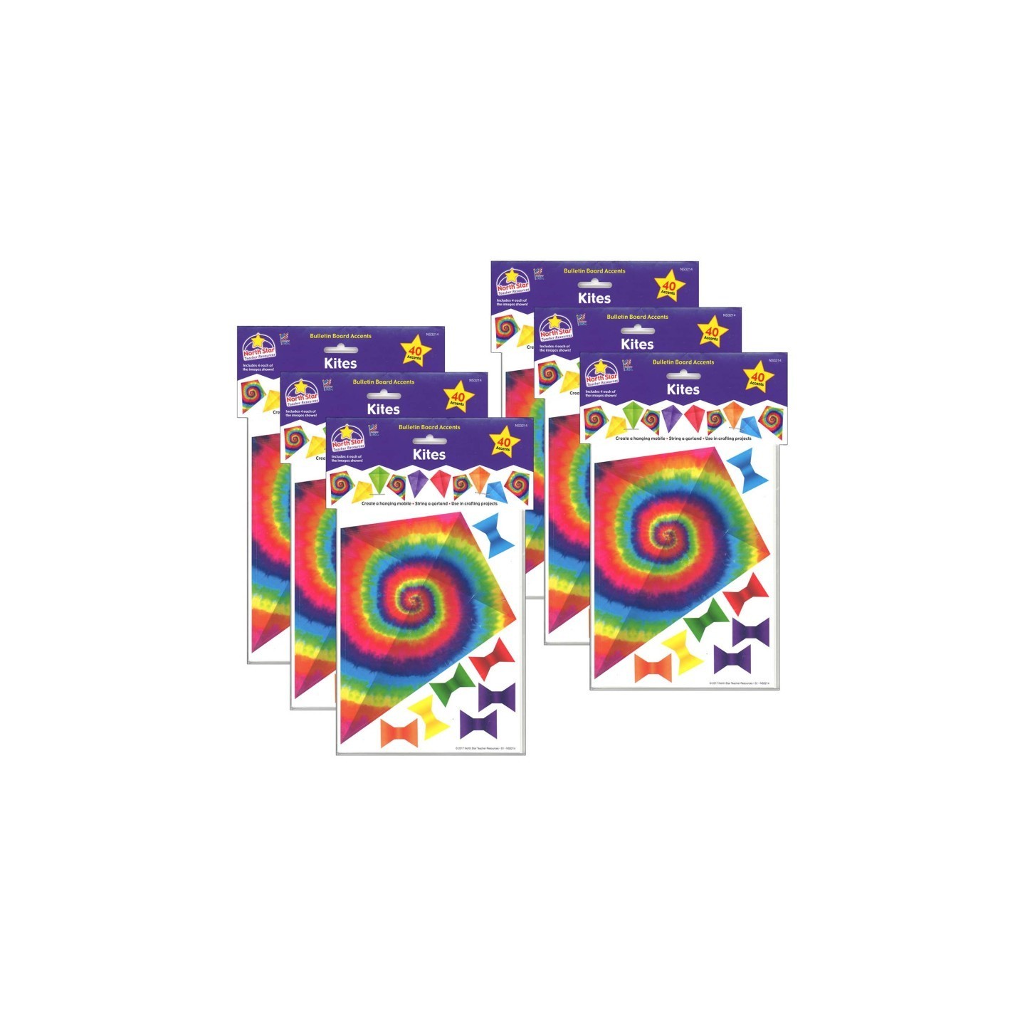 North Star Teacher Resources Bulletin Board Accents, Kites - Soar To Your Potential, 40 Per Pack, 6 Packs