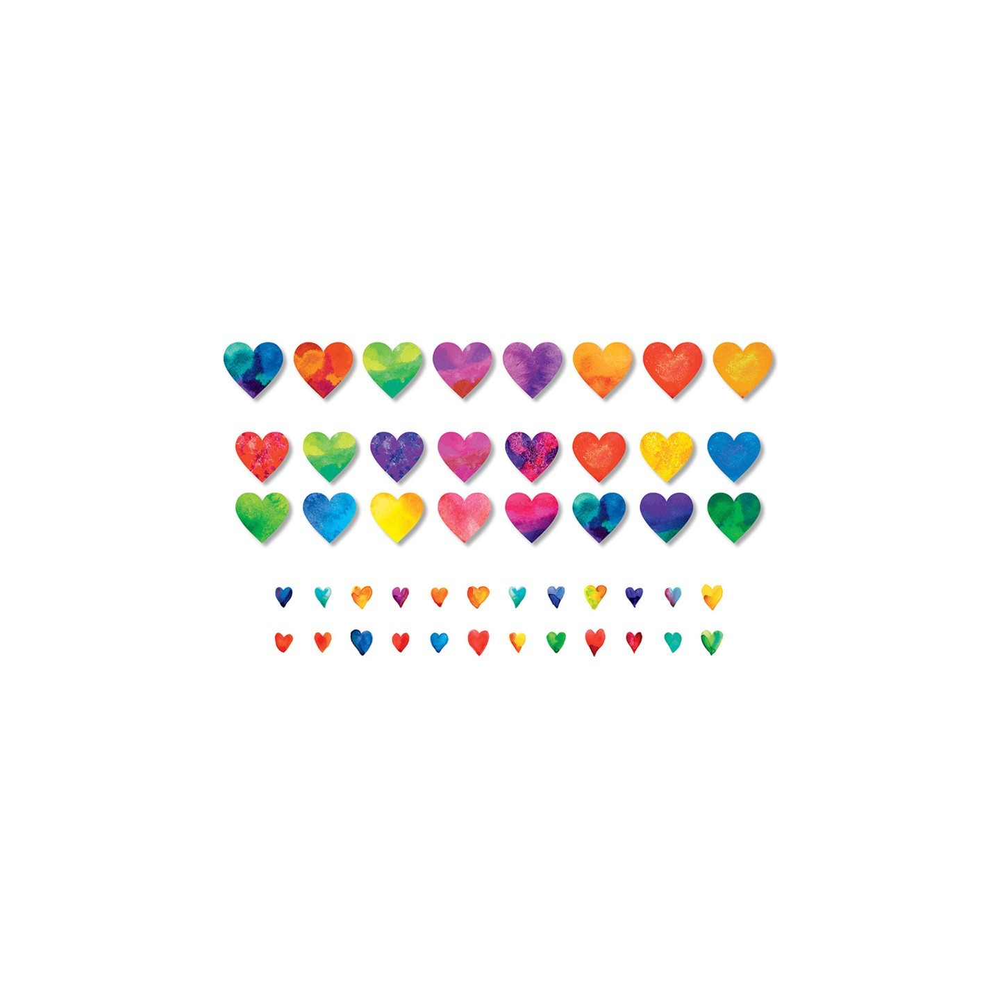 North Star Teacher Resources Watercolor Hearts Bulletin Board Accents, Pack of 48