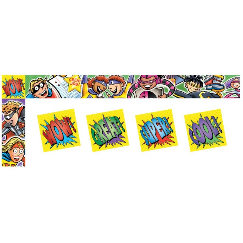North Star Teacher Resources All Around the Board Trimmer, Superheroes