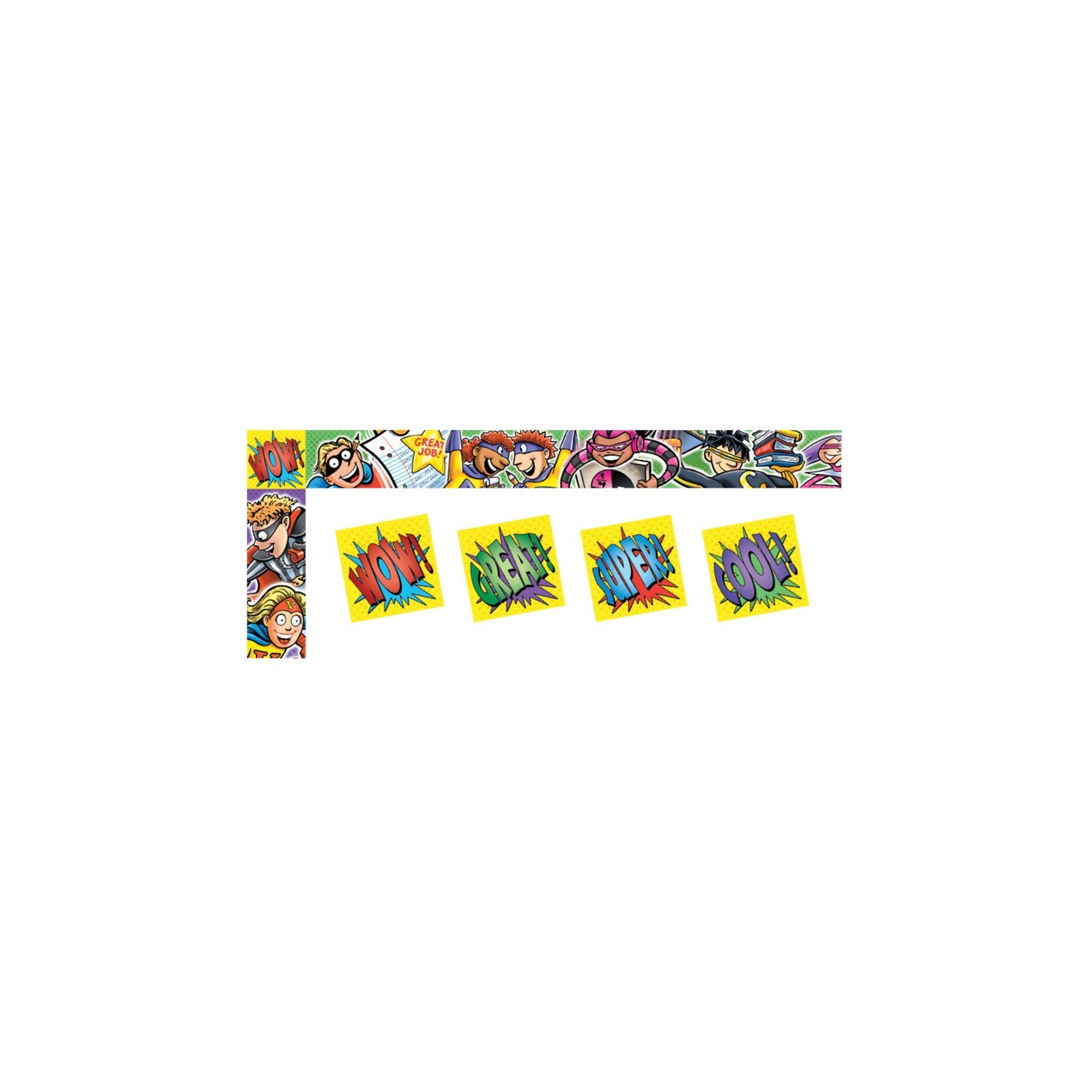 North Star Teacher Resources All Around the Board Trimmer, Superheroes