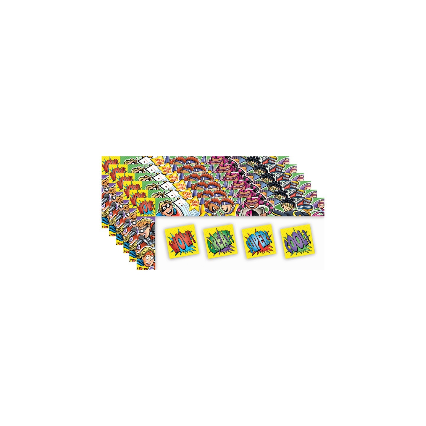 North Star Teacher Resources All Around The Board Trimmer, Superheroes, 43 Feet Per Pack, 6 Packs