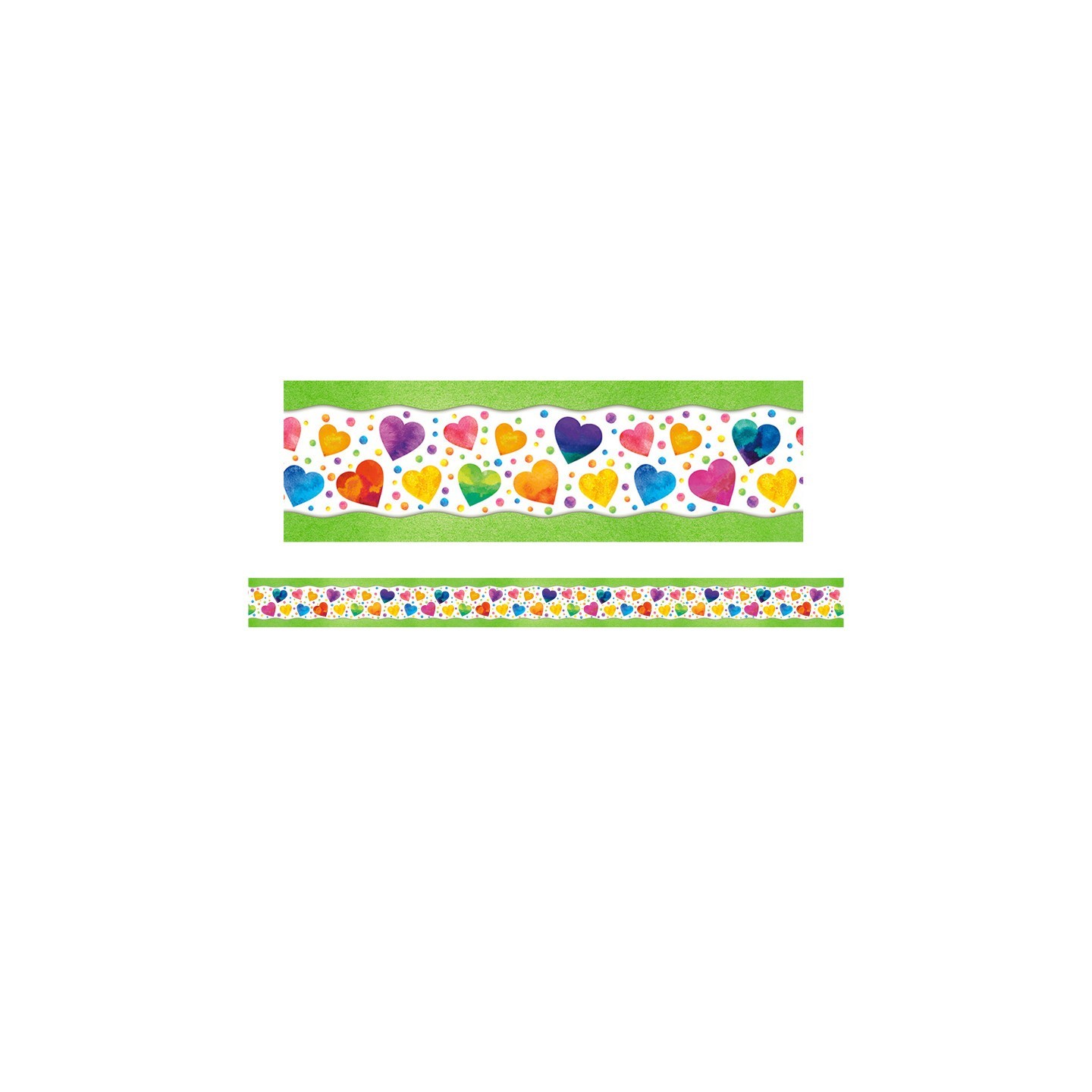 North Star Teacher Resources All Around the Board Trimmer, Watercolor Hearts, 43'