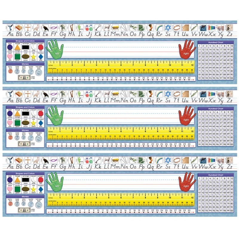 North Star Teacher Resources Traditional Manuscript Primary Desk Plates, 19" x 5", 36 Per Pack, 3 Packs
