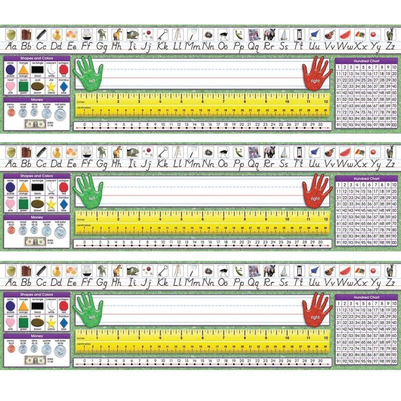 North Star Teacher Resources Modern Manuscript Primary Desk Plates, 19" x 5", 36 Per Pack, 3 Packs