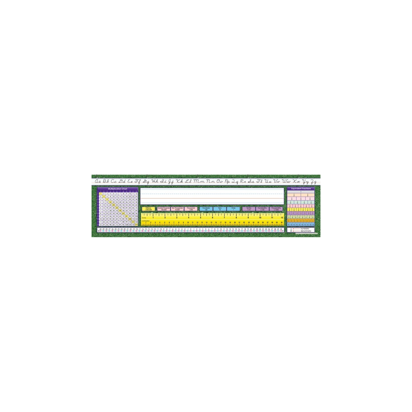 North Star Teacher Resources Modern Cursive Intermediate Desk Plates, 19" x 5", Pack of 36