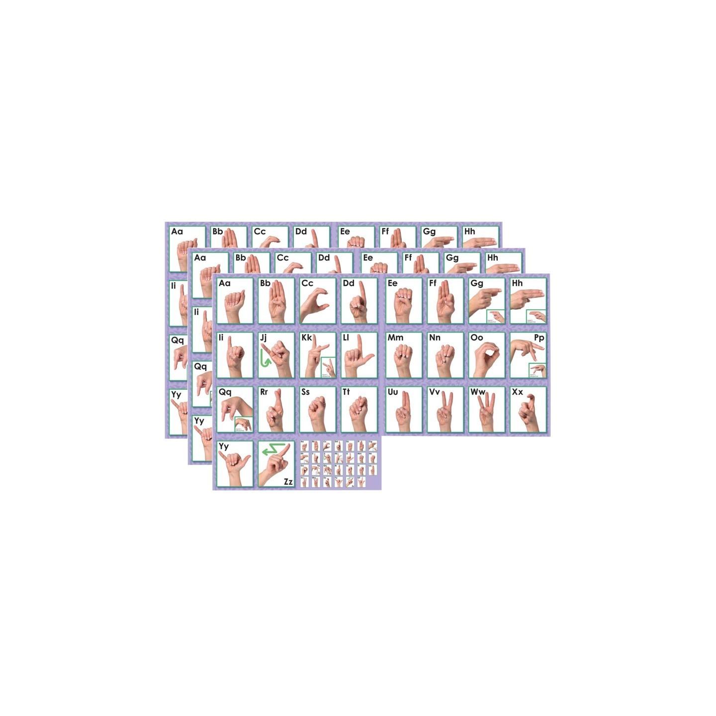 North Star Teacher Resources American Sign Language Alphabet Bulletin Board Set, 3 Sets