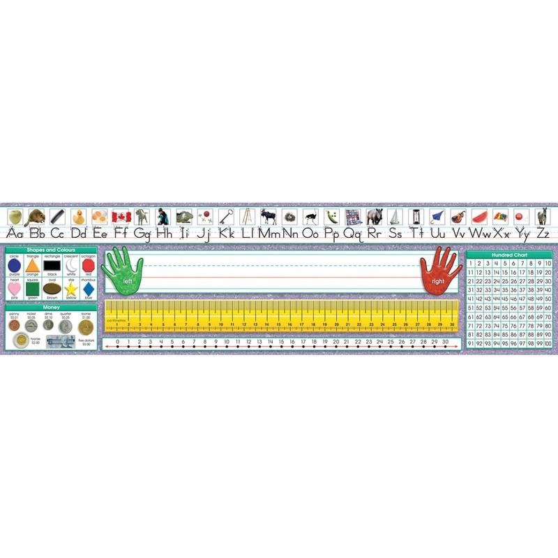 North Star Teacher Resources Traditional Manuscript Canadian Desk Plates, 19" x 5", Pack of 36