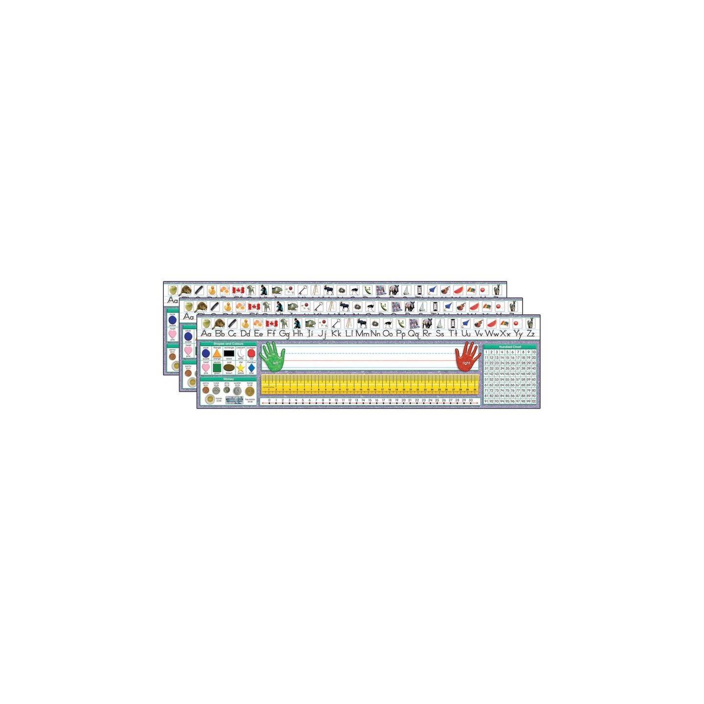 North Star Teacher Resources Canadian Traditional Manuscript Desk Plates, 36 Per Pack, 3 Packs