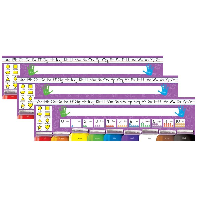 North Star Teacher Resources Traditional Manuscript Desk Plates, 19" x 5", 36 Per Pack, 3 Packs