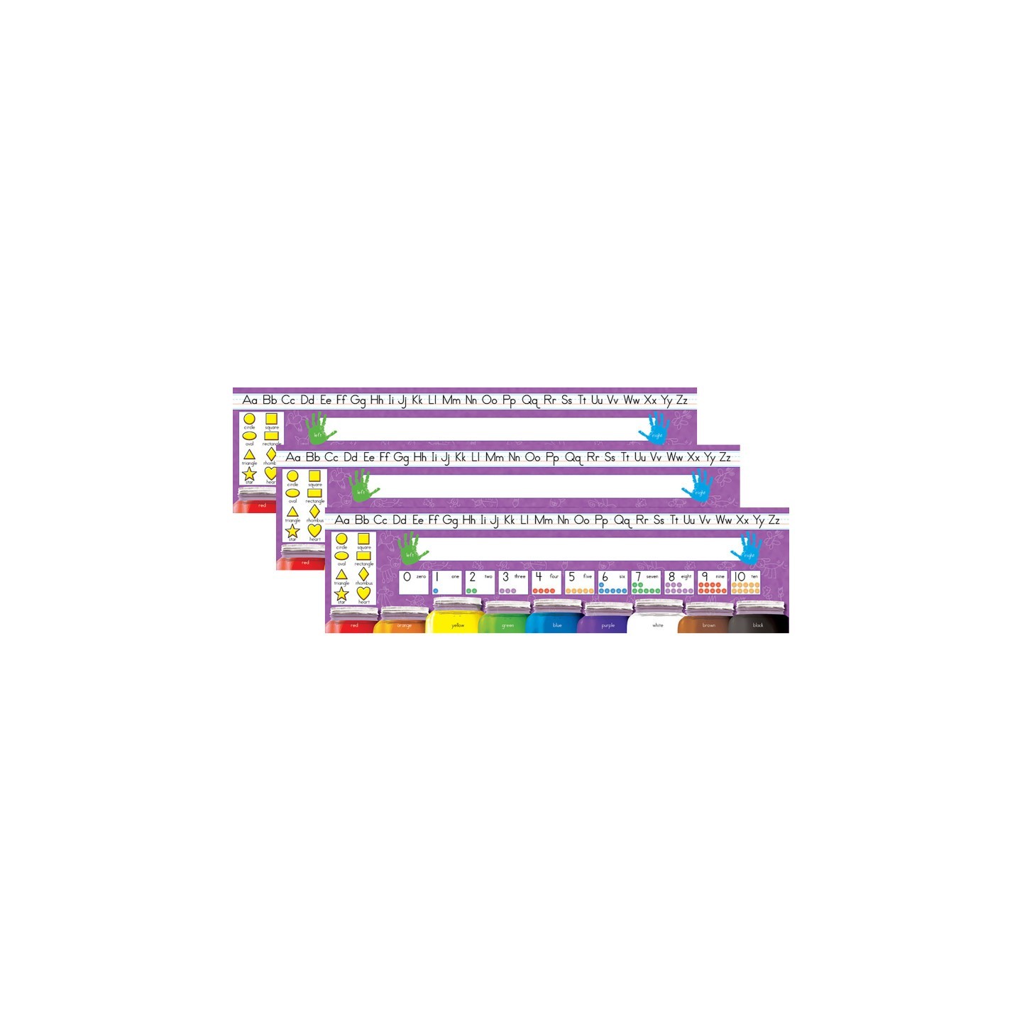 North Star Teacher Resources Traditional Manuscript Desk Plates, 19" x 5", 36 Per Pack, 3 Packs