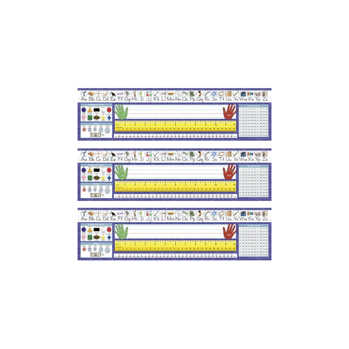 North Star Teacher Resources Christian Primary Traditional Manuscript Desk Plates, 36 Per Pack, 3 Packs