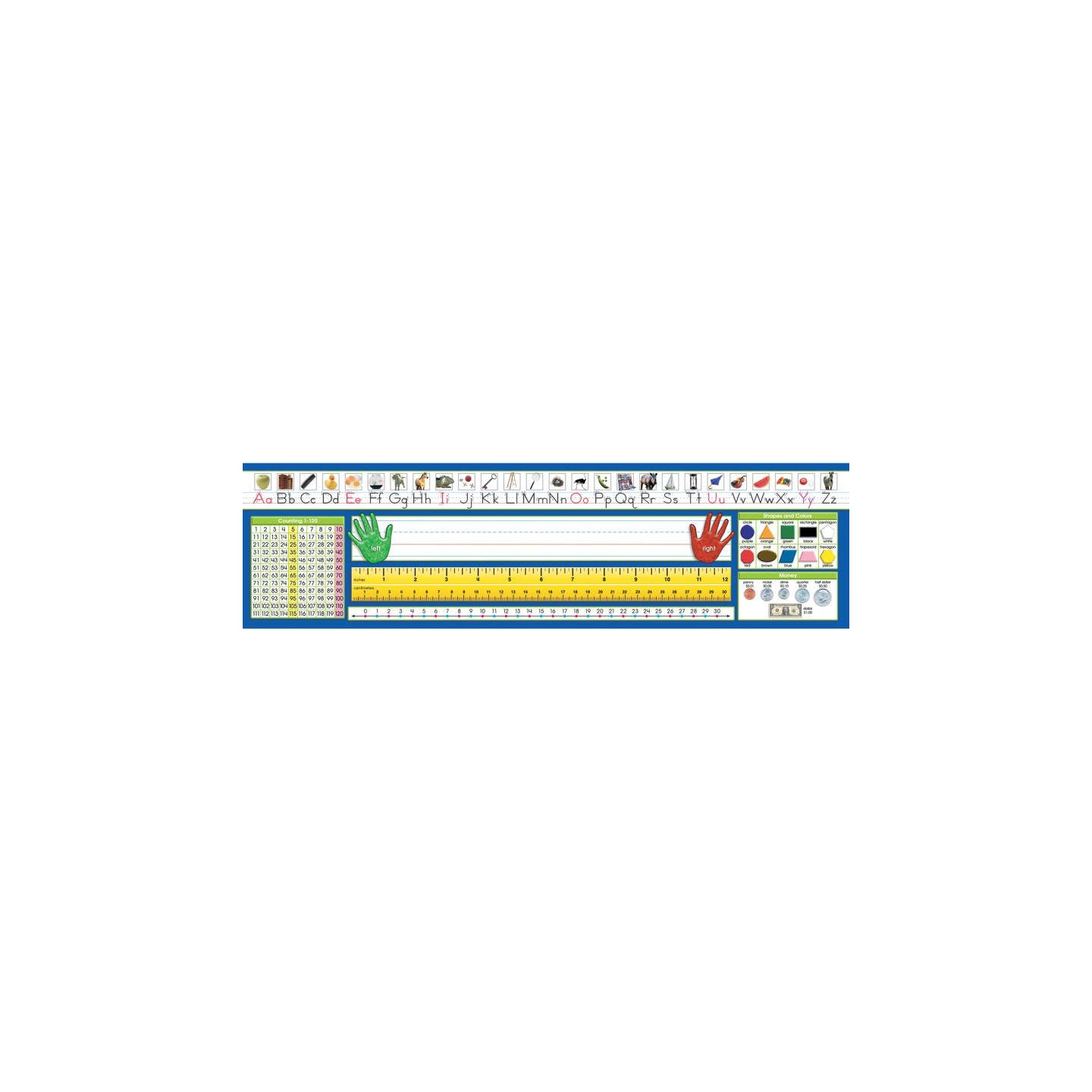 North Star Teacher Resources Primary Traditional Manuscript Counting 1-120 Desk Plates, Pack of 36