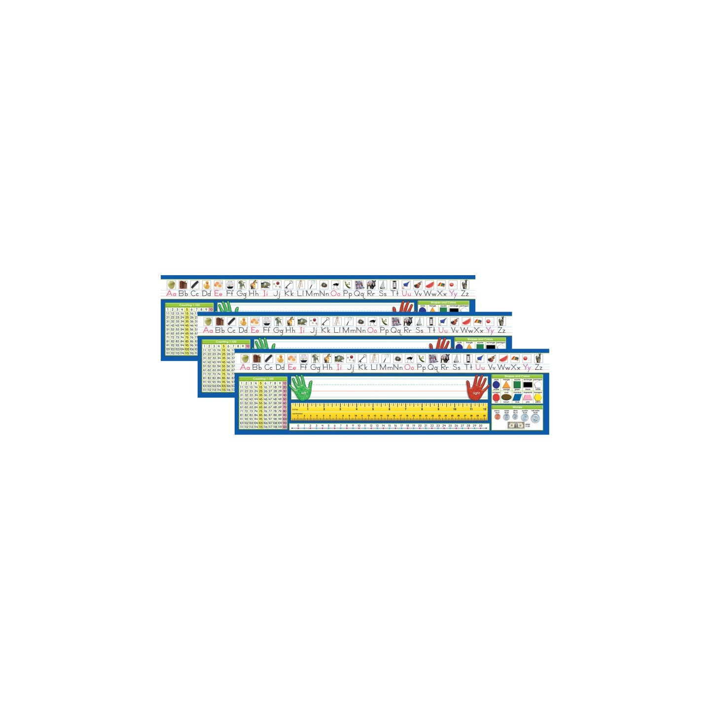 North Star Teacher Resources Primary Traditional Manuscript Counting 1-120 Desk Plates, 36 Per Pack, 3 Packs