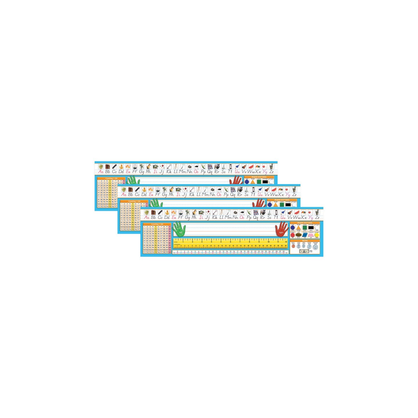 North Star Teacher Resources Primary Modern Manuscript Counting 1-120 Desk Plate, 36 Per Pack, 3 Packs