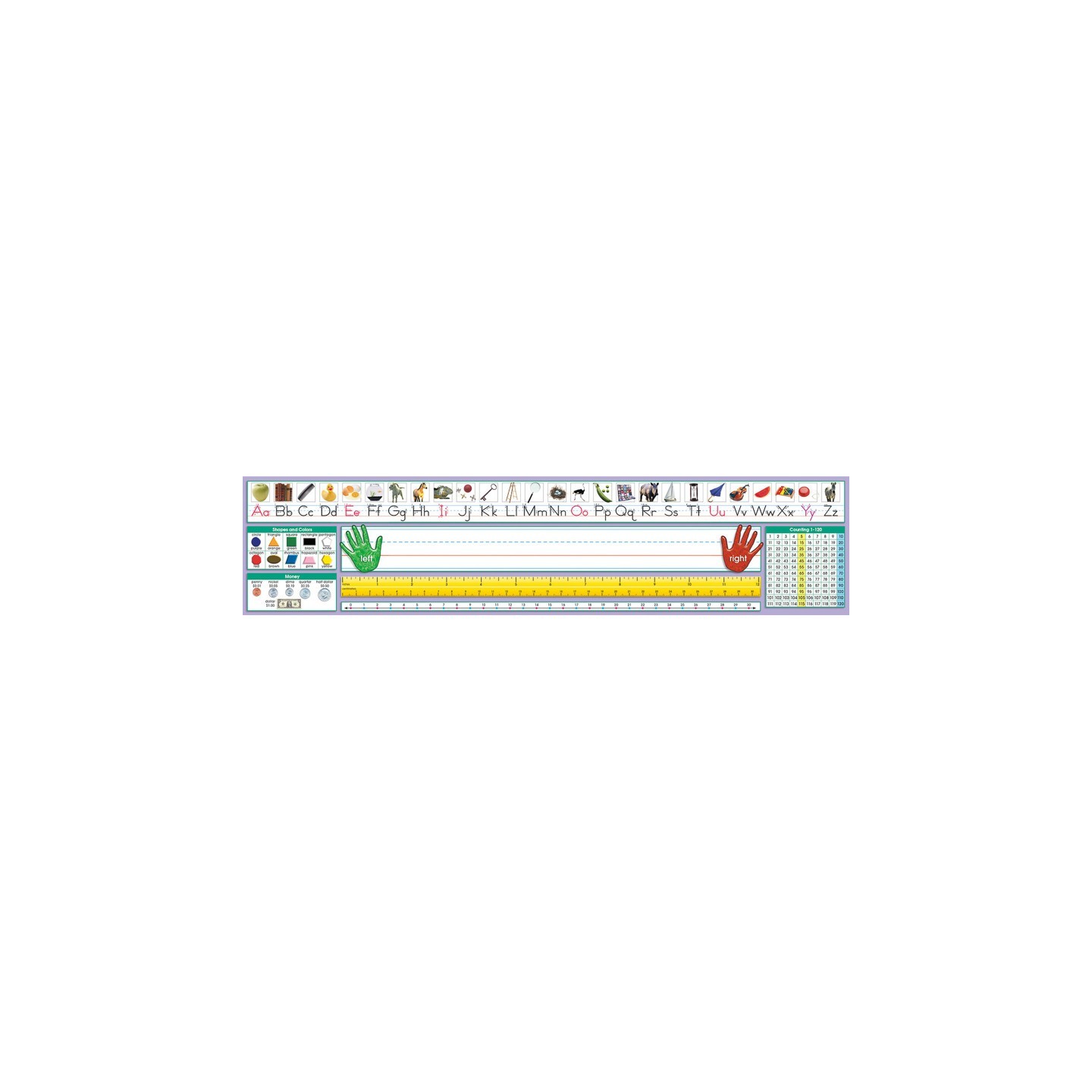 North Star Teacher Resources Adhesive Primary Traditional Manuscript Desk Plates, 17.5" x 4", Pack of 36