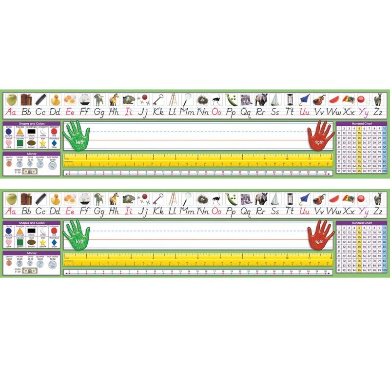 North Star Teacher Resources Adhesive Primary Modern Manuscript Desk Plates, 17.5" x 4", 36 Per Pack, 2 Packs