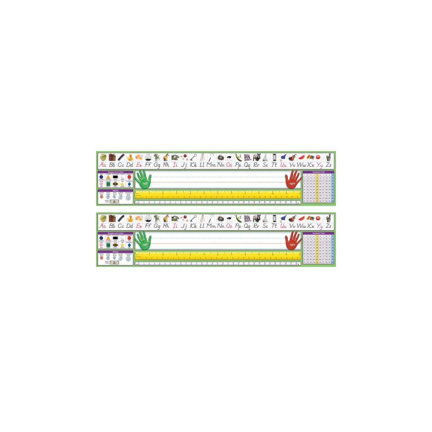 North Star Teacher Resources Adhesive Primary Modern Manuscript Desk Plates, 17.5" x 4", 36 Per Pack, 2 Packs