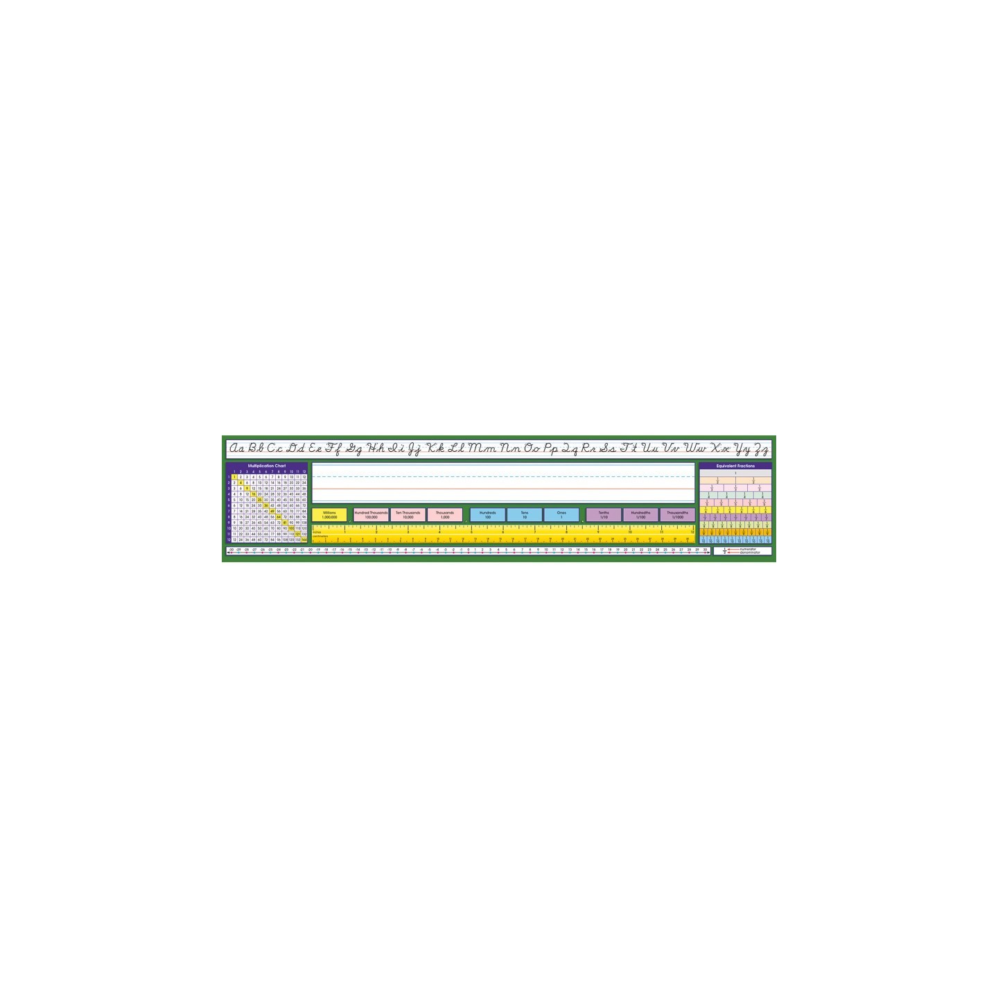 North Star Teacher Resources Adhesive Intermediate Contemporary Cursive Desk Plates, 17.5" x 4", Pack of 36