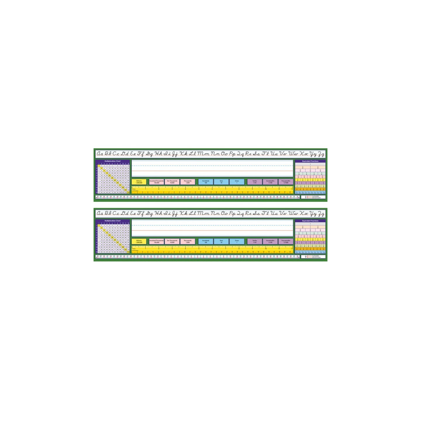 North Star Teacher Resources Adhesive Intermediate Contemporary Cursive Desk Plates, 17.5" x 4", 36 Per Pack, 2 Packs