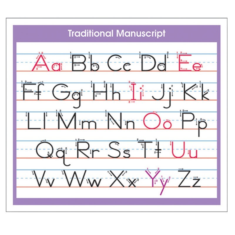 North Star Teacher Resources Adhesive Traditional Manuscript Desk Prompt, Pack of 36