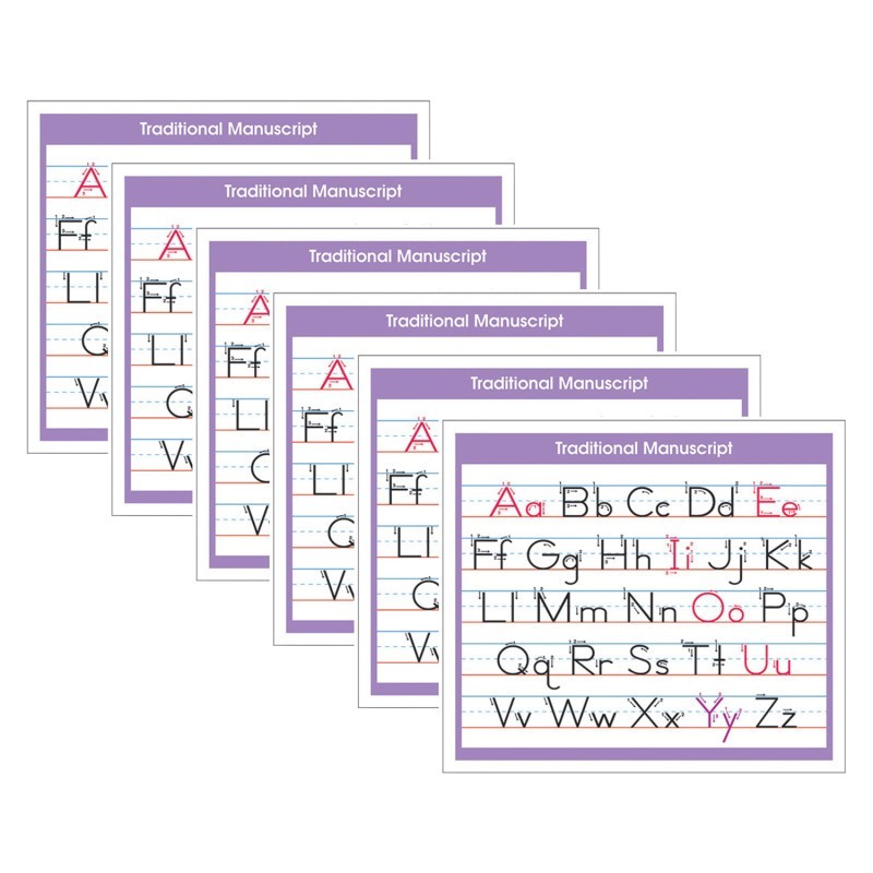 North Star Teacher Resources Adhesive Traditional Manuscript Desk Prompt, 36 Per Pack, 6 Packs