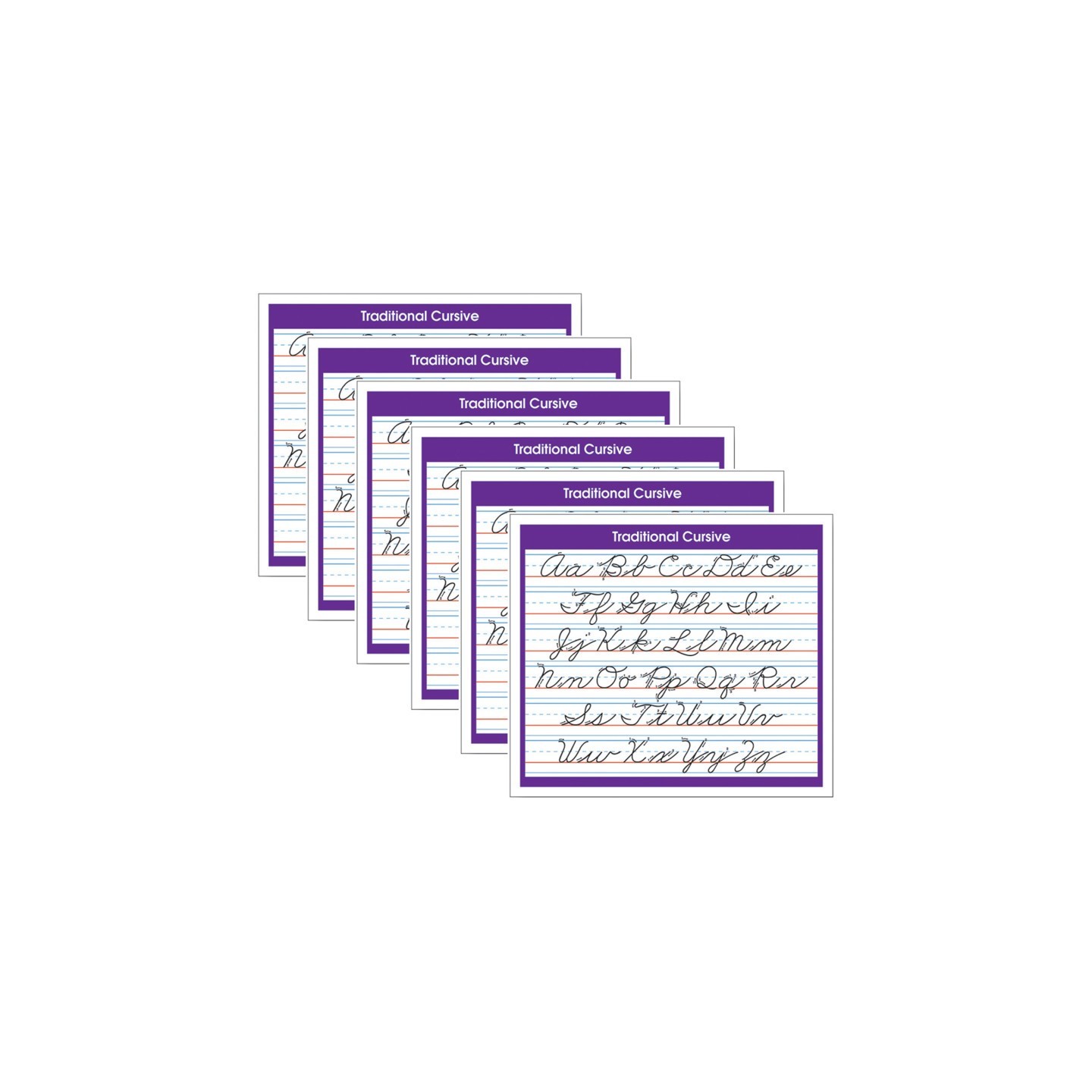 North Star Teacher Resources Adhesive Traditional Cursive Desk Prompt, 36 Per Pack, 6 Packs