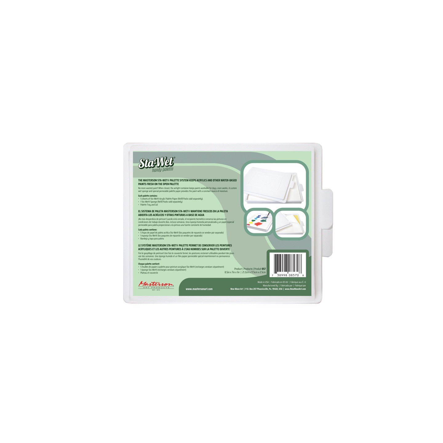Masterson Art Products Sta-Wet® Handy Palette, 8.5x7 in