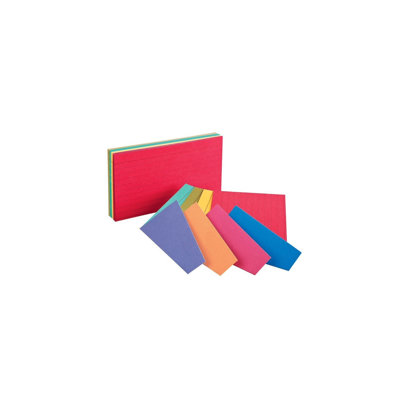 Oxford® Two-Tone Index Cards, 3" x 5", Assorted Colors, Pack of 100