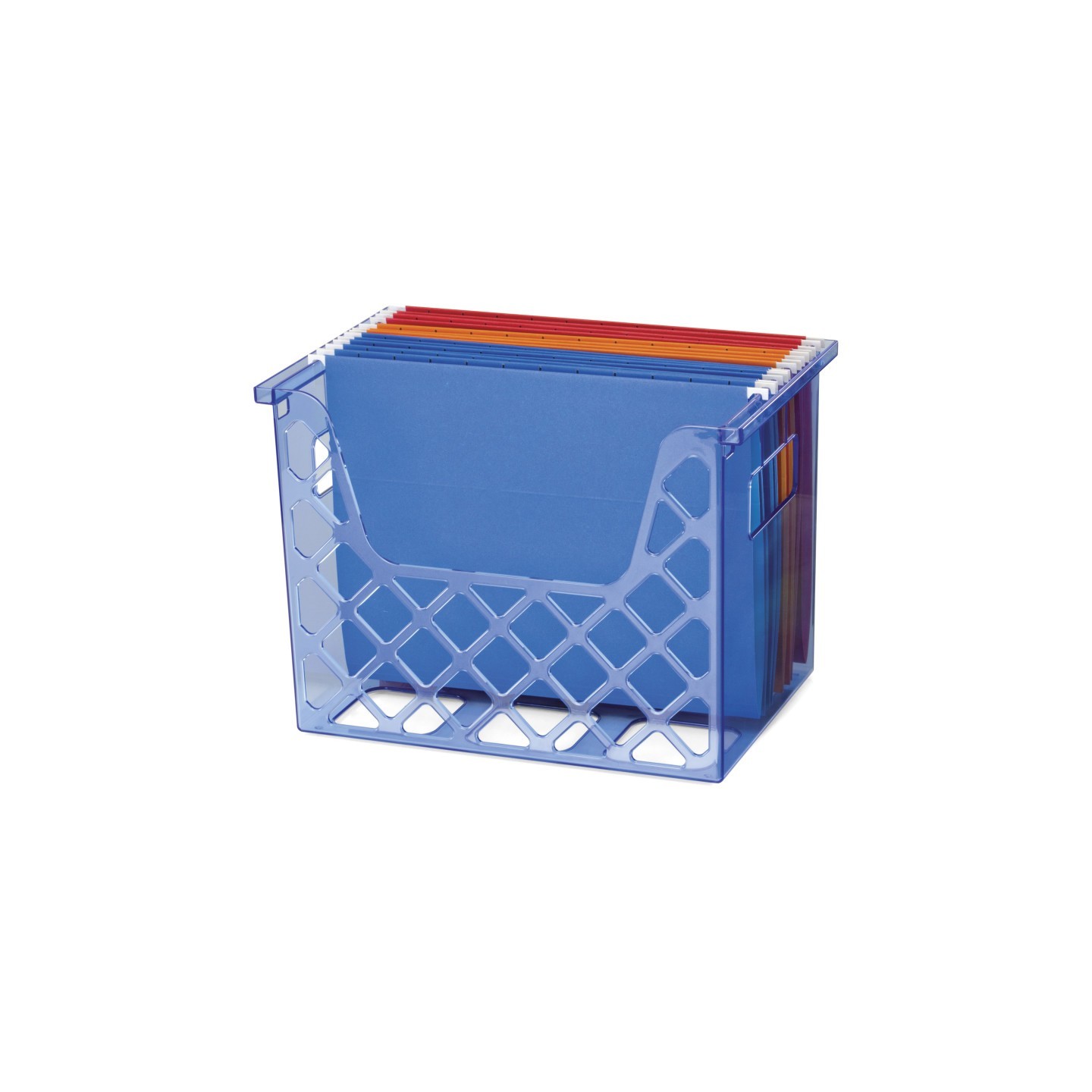 Officemate® Blue Glacier™ Desktop File Organizer, Transparent Blue